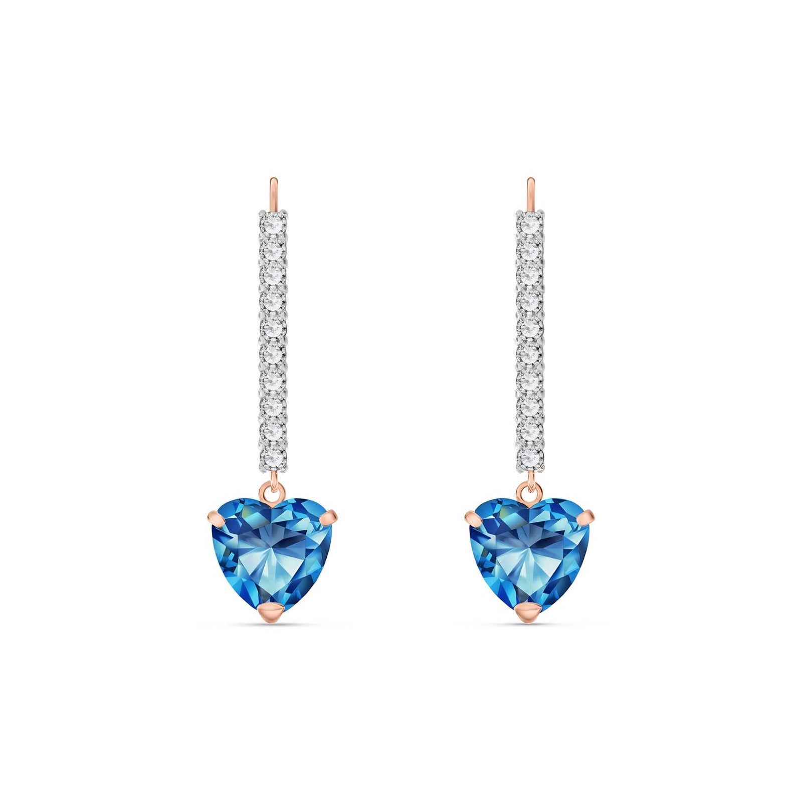 Rose Gold Grace Drop Earrings Garnet 10K — Luna