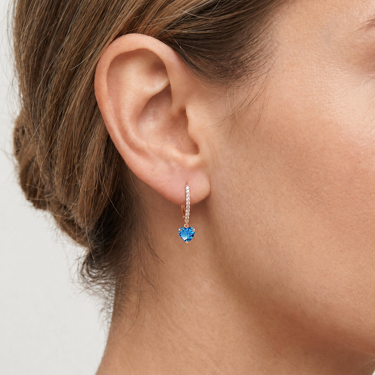 Rose Gold Grace Drop Earrings Garnet 10K — Luna