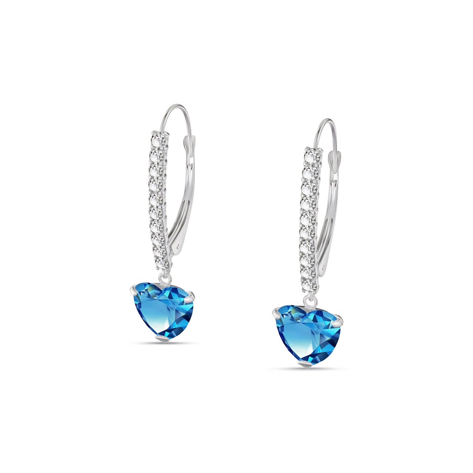 White Gold Grace Drop Earrings Garnet 10K — Luna