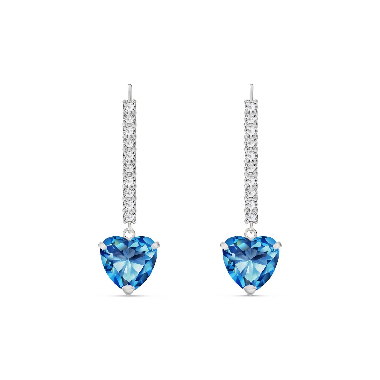 White Gold Grace Drop Earrings Garnet 10K — Luna