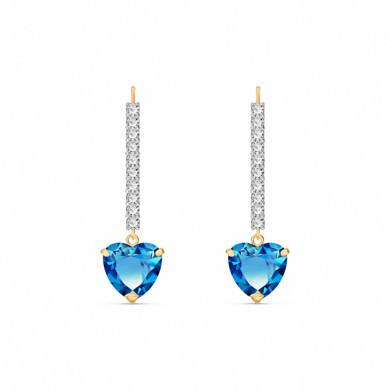 Yellow Gold Grace Drop Earrings Garnet 10K — Luna