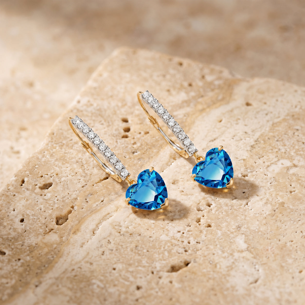 Yellow Gold Grace Drop Earrings Garnet 10K — Luna