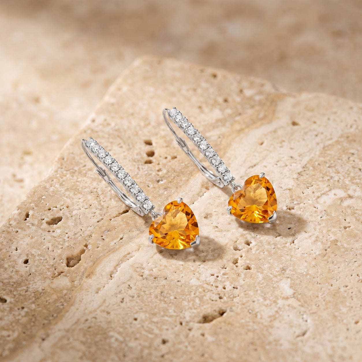 White Gold Grace Drop Earrings Peridot 10K — Luna
