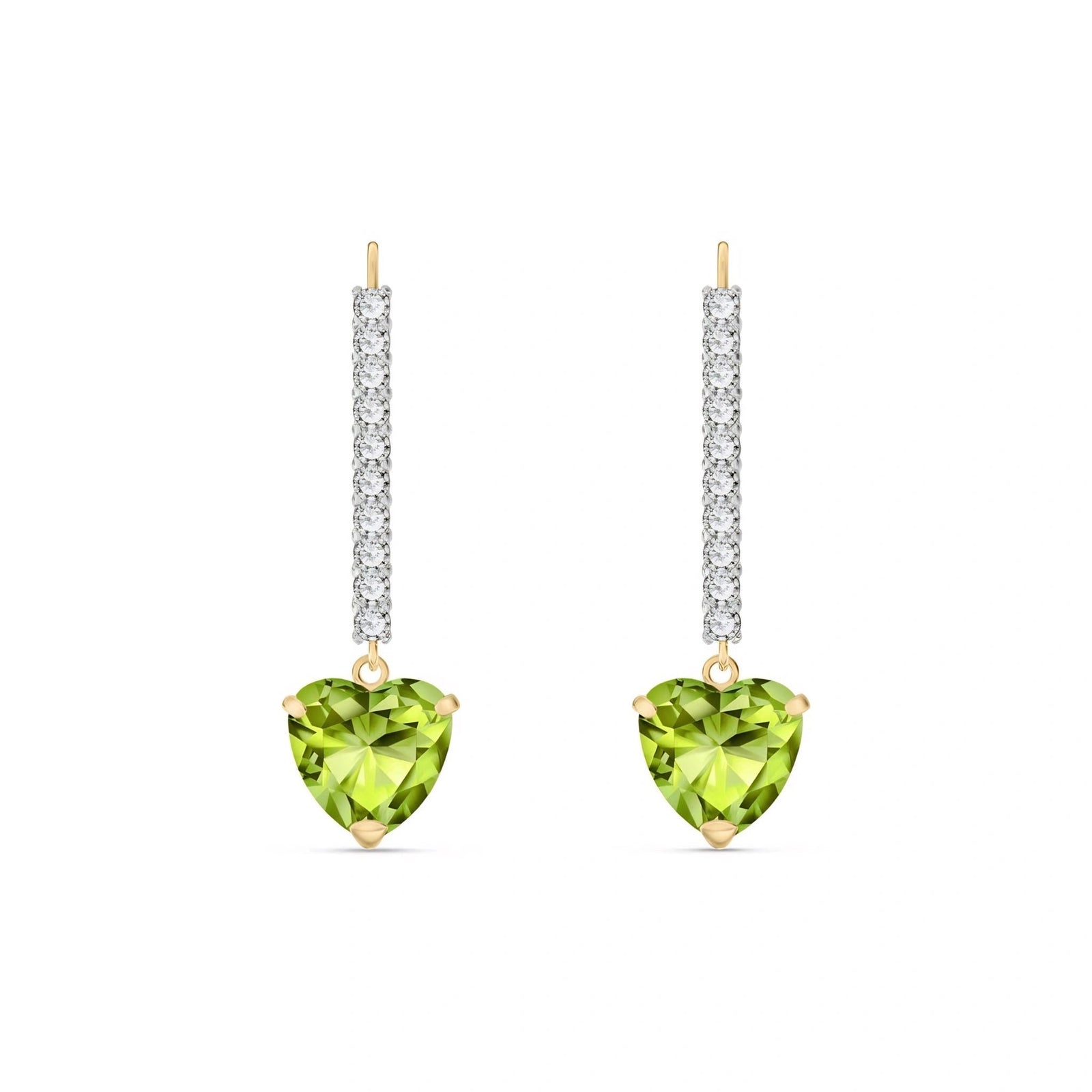 Yellow Gold Grace Drop Earrings Peridot 10K — Luna