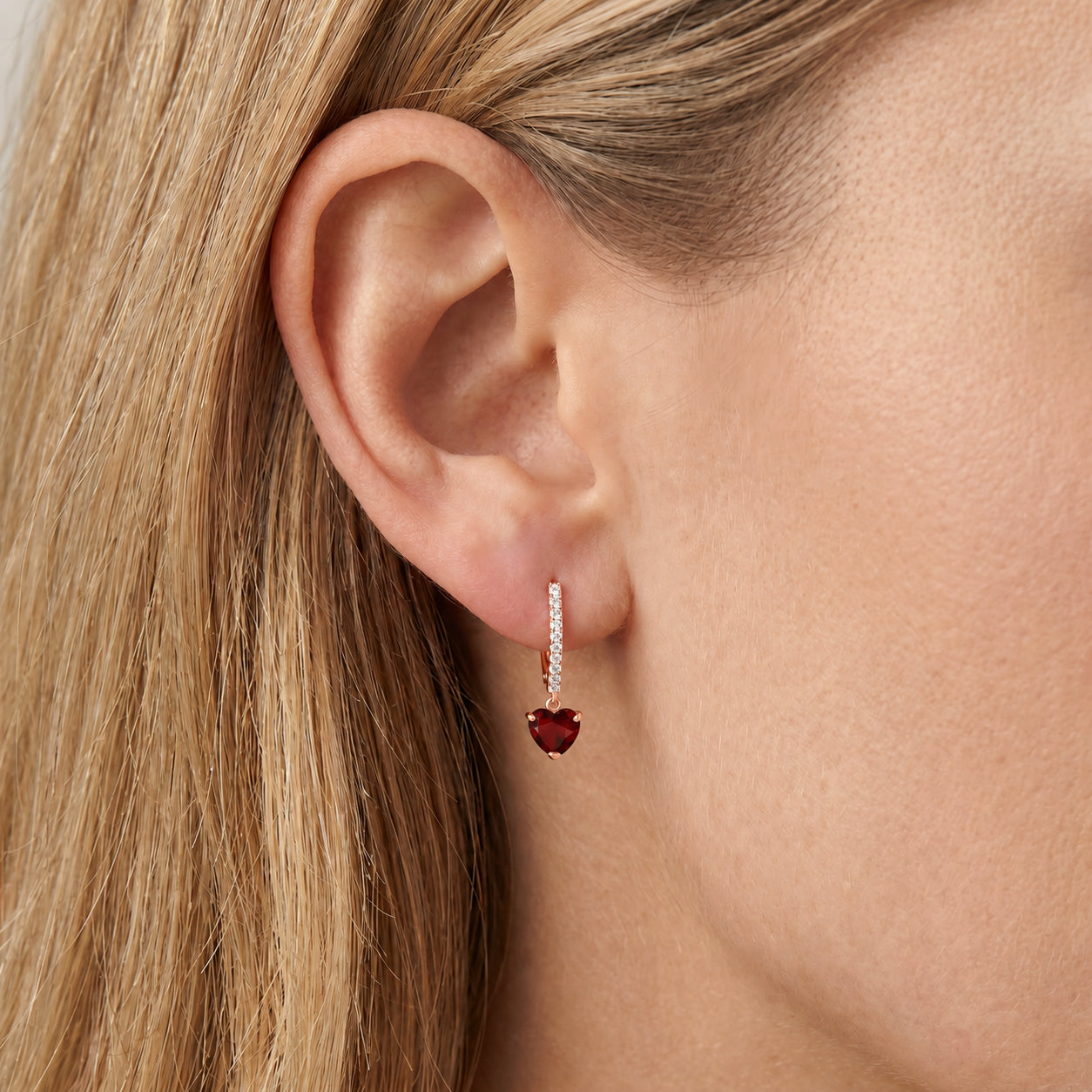 Rose Gold Grace Drop Earrings Aquamarine 10K — Luna