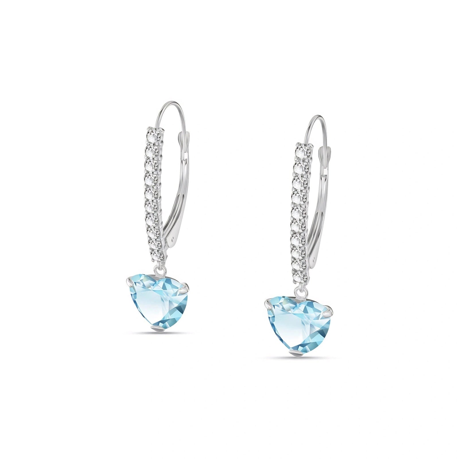 White Gold Grace Drop Earrings Aquamarine 10K — Luna