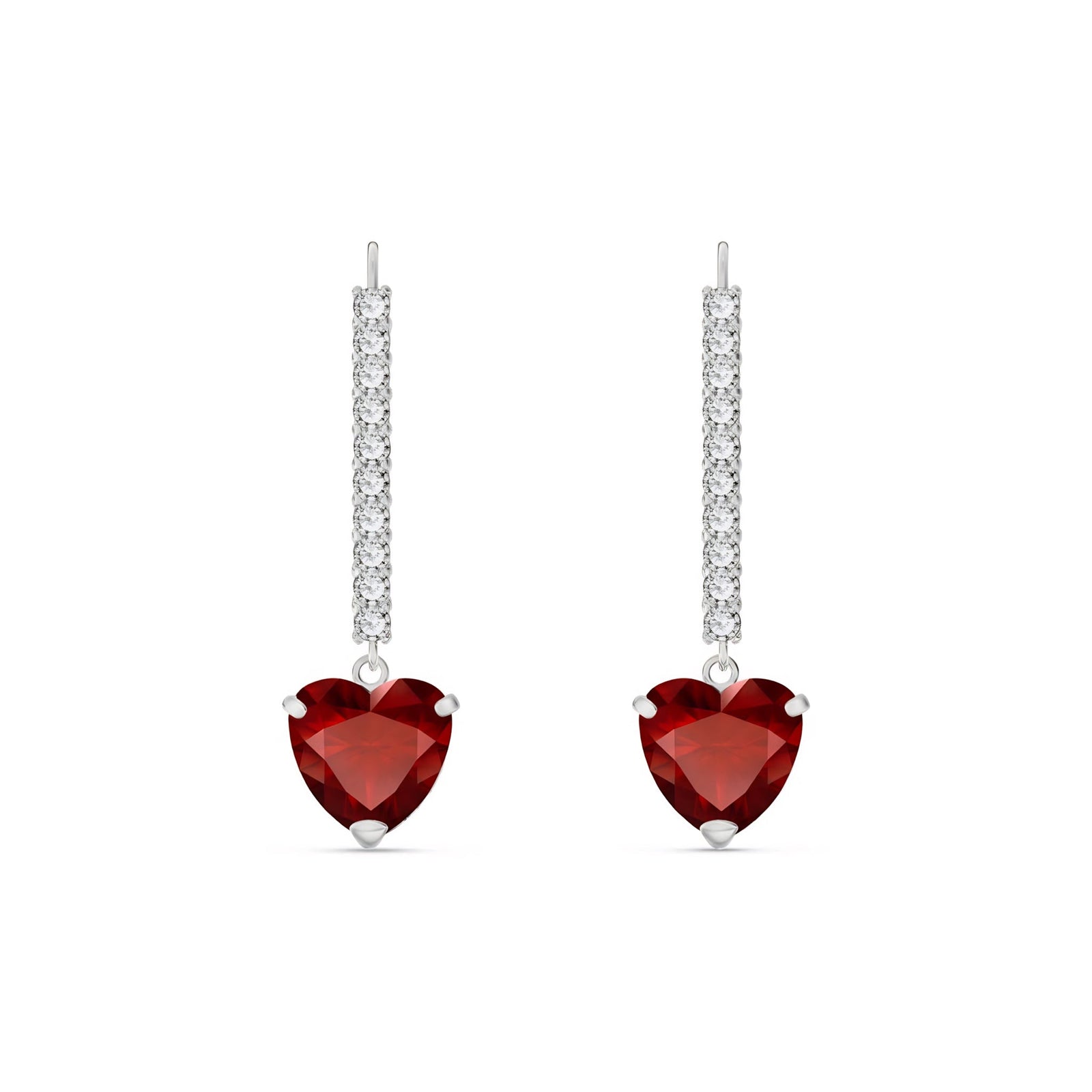 White Gold Grace Drop Earrings Aquamarine 10K — Luna