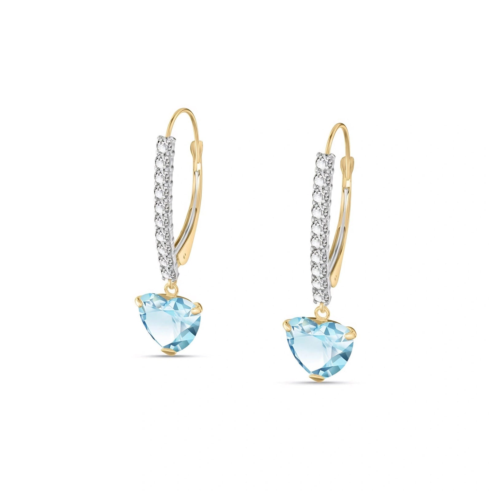 Yellow Gold Grace Drop Earrings Aquamarine 10K — Luna