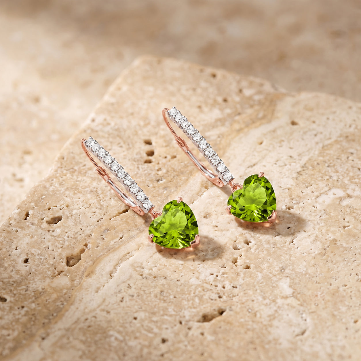 Rose Gold Grace Drop Earrings Amethyst 10K — Luna