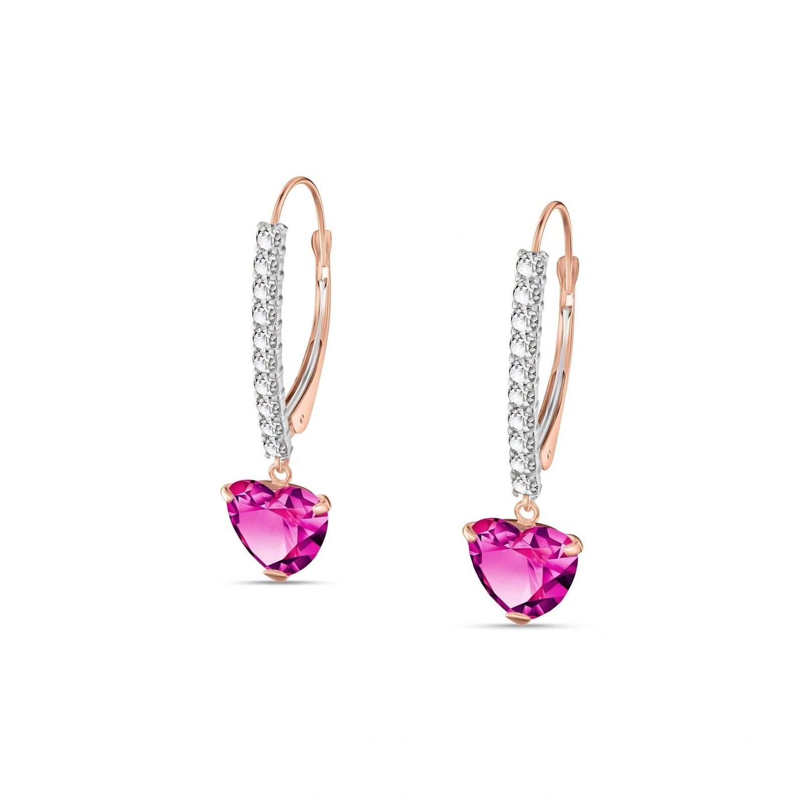Rose Gold Grace Drop Earrings Pink Topaz 10K — Luna