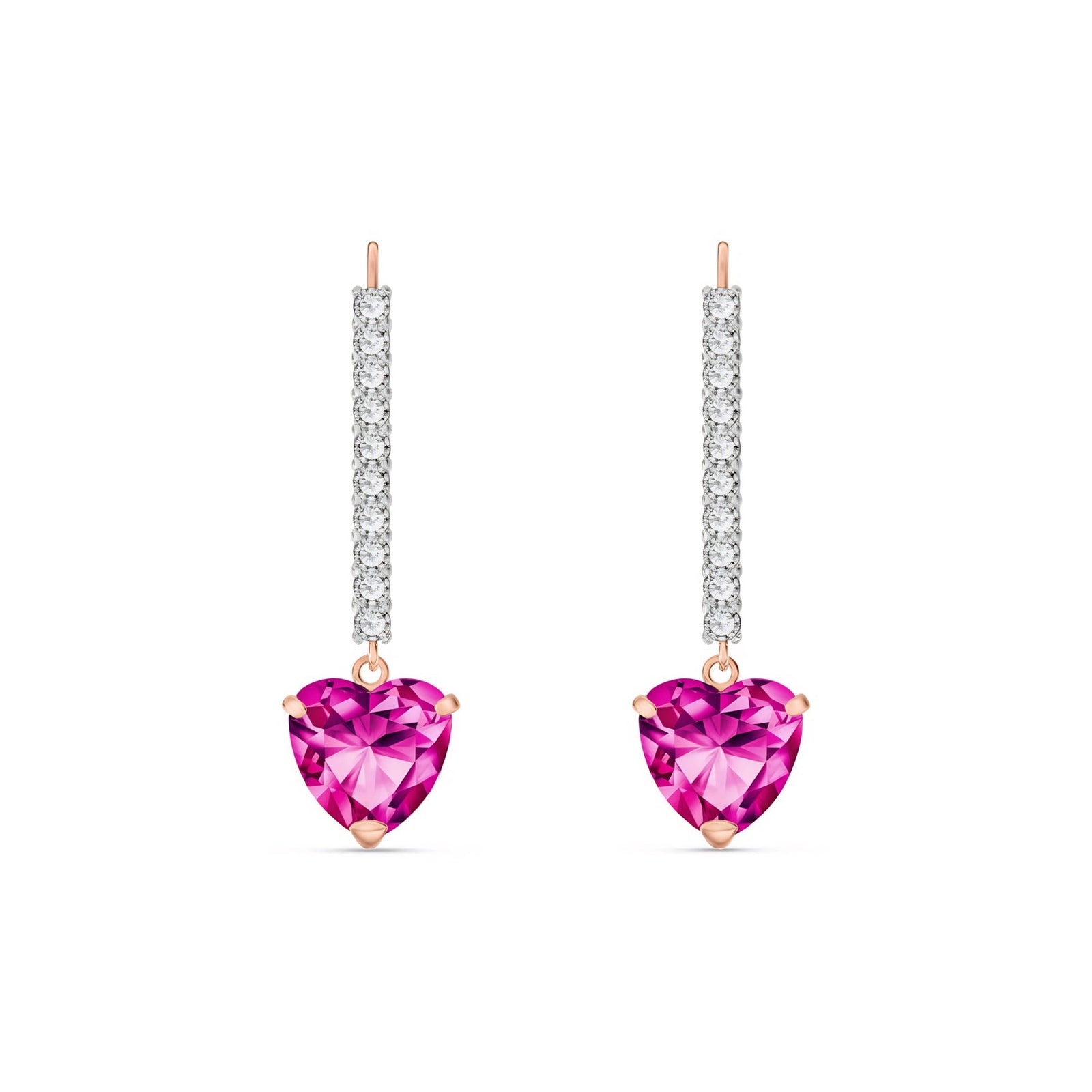 Rose Gold Grace Drop Earrings Pink Topaz 10K — Luna
