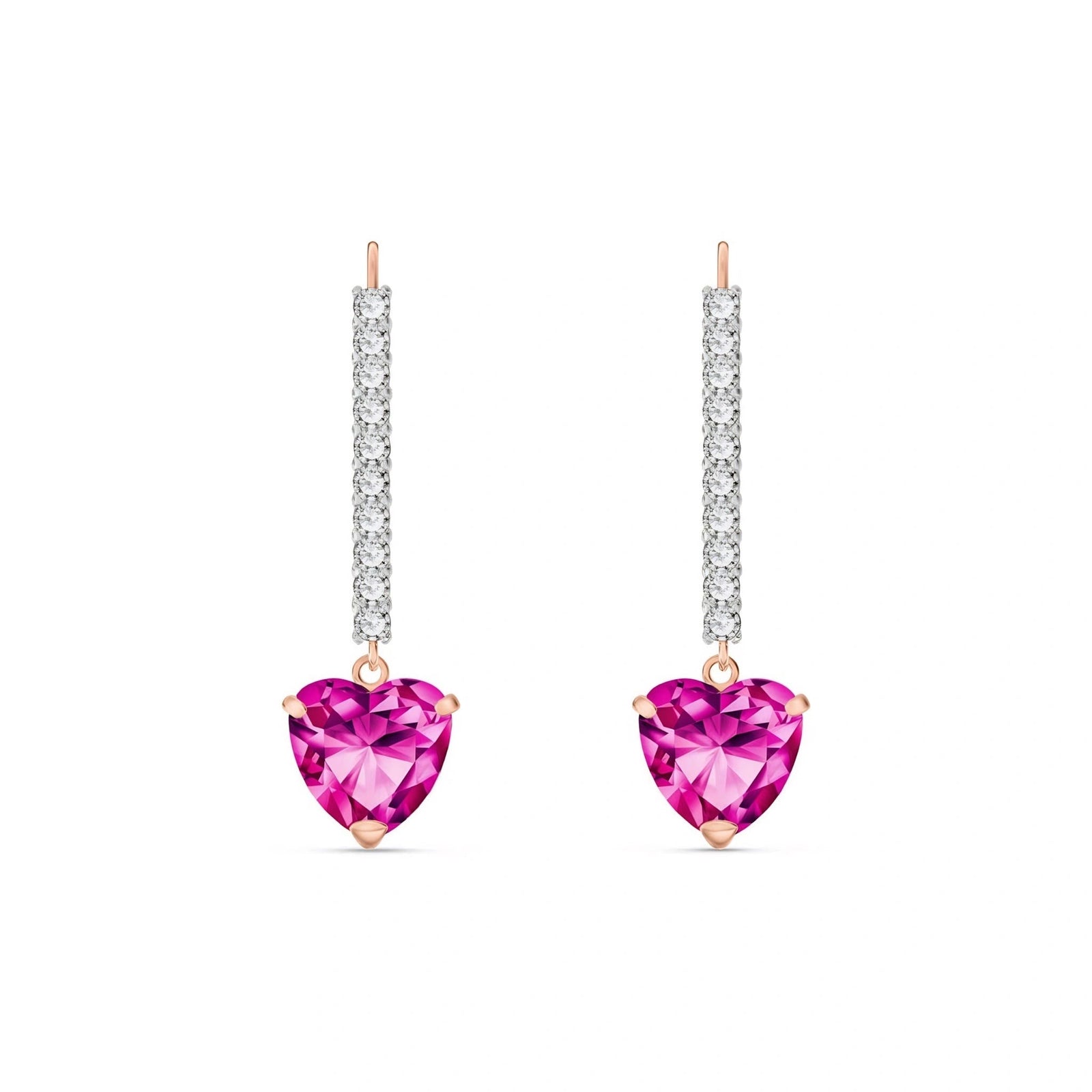 Rose Gold Grace Drop Earrings Pink Topaz 10K — Luna