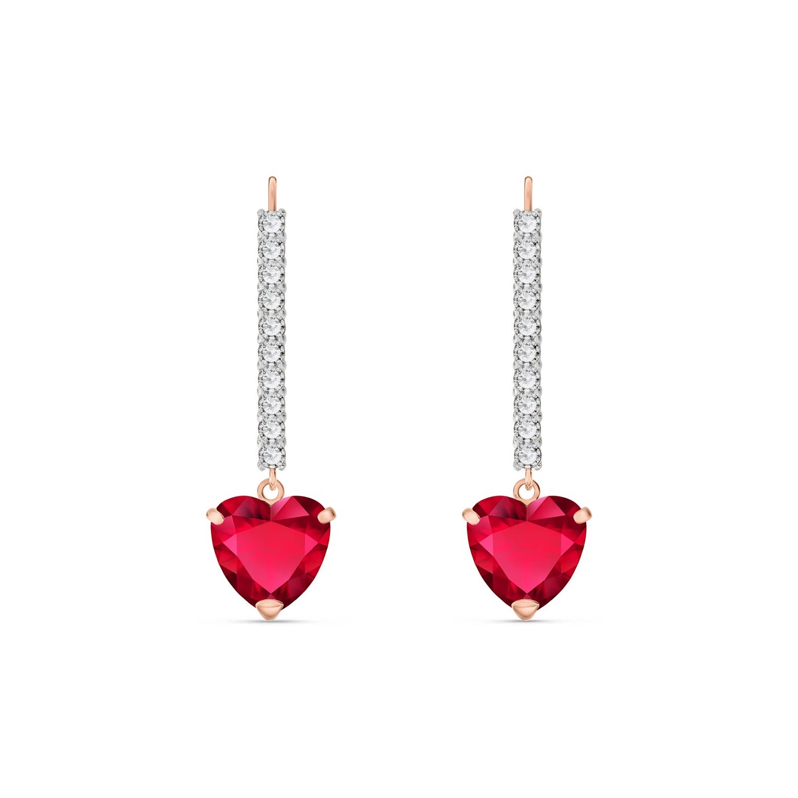 Rose Gold Grace Drop Earrings Ruby 10K — Luna
