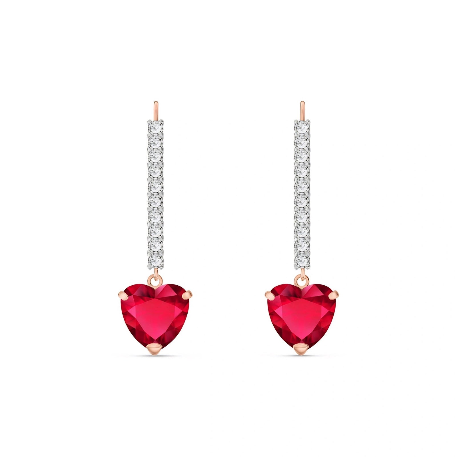 Rose Gold Grace Drop Earrings Ruby 10K — Luna