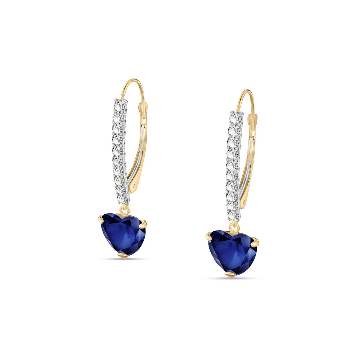 Yellow Gold Grace Drop Earrings Sapphire 10K — Luna