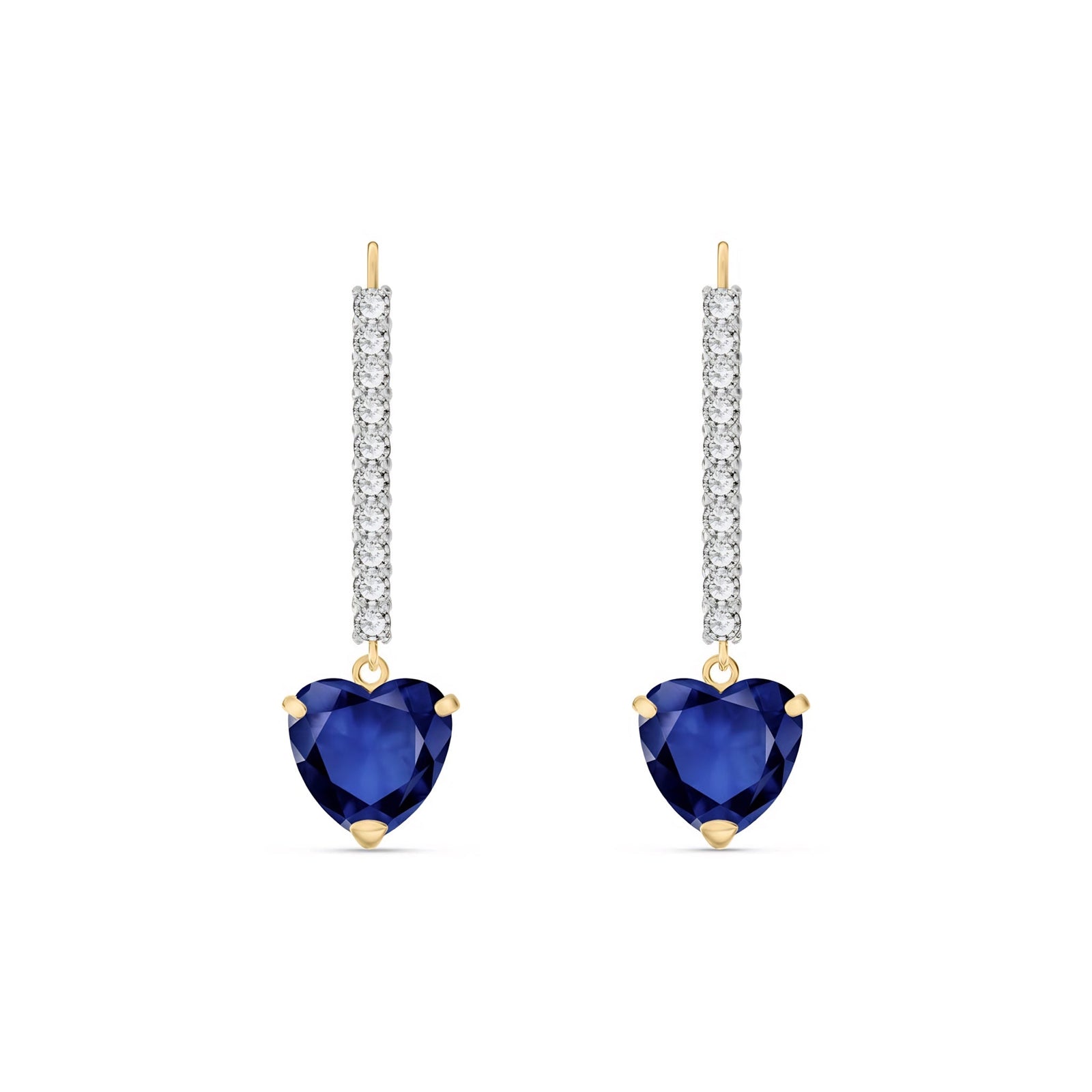 Yellow Gold Grace Drop Earrings Sapphire 10K — Luna