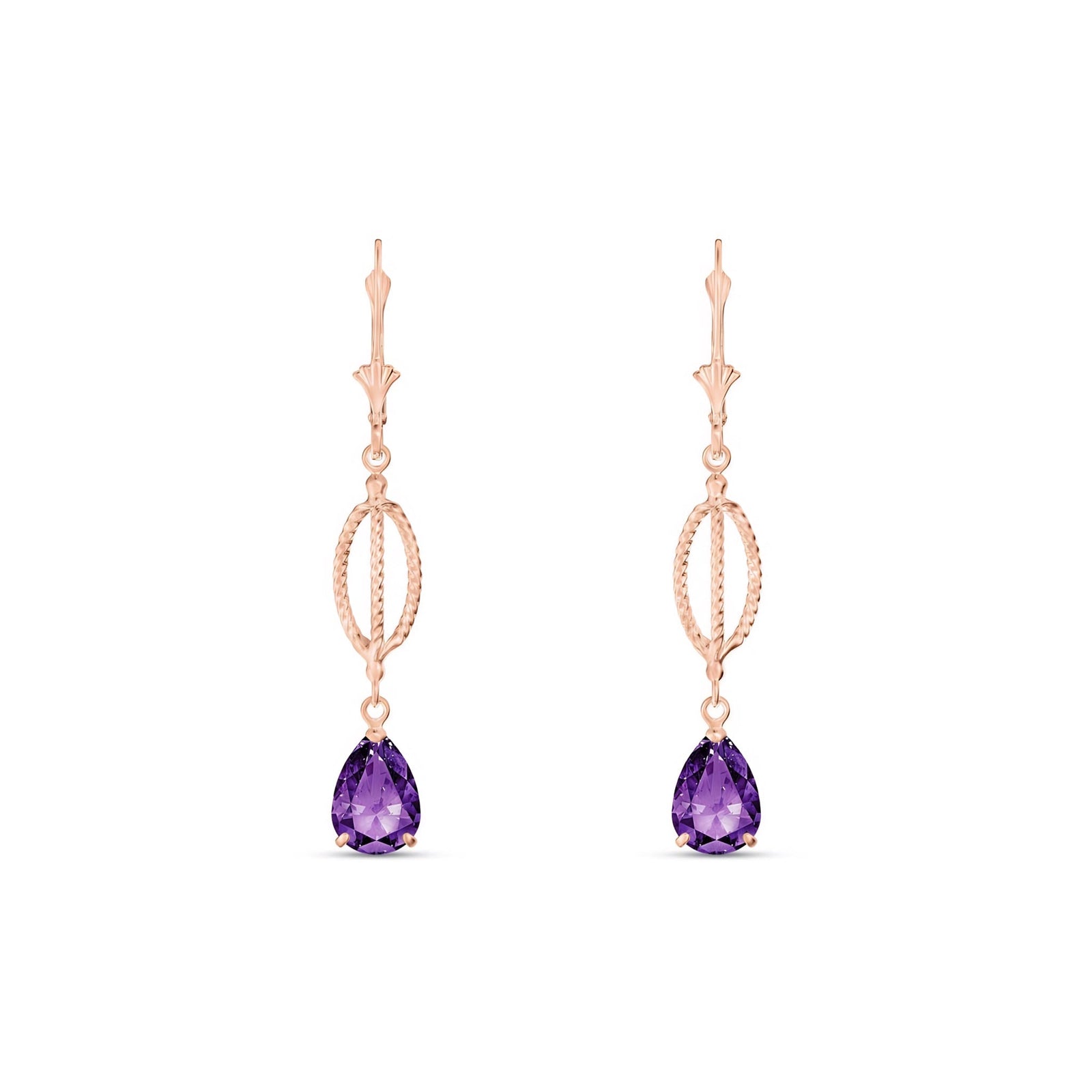 Rose Gold Heritage Earrings Amethyst 10K — Carolina
