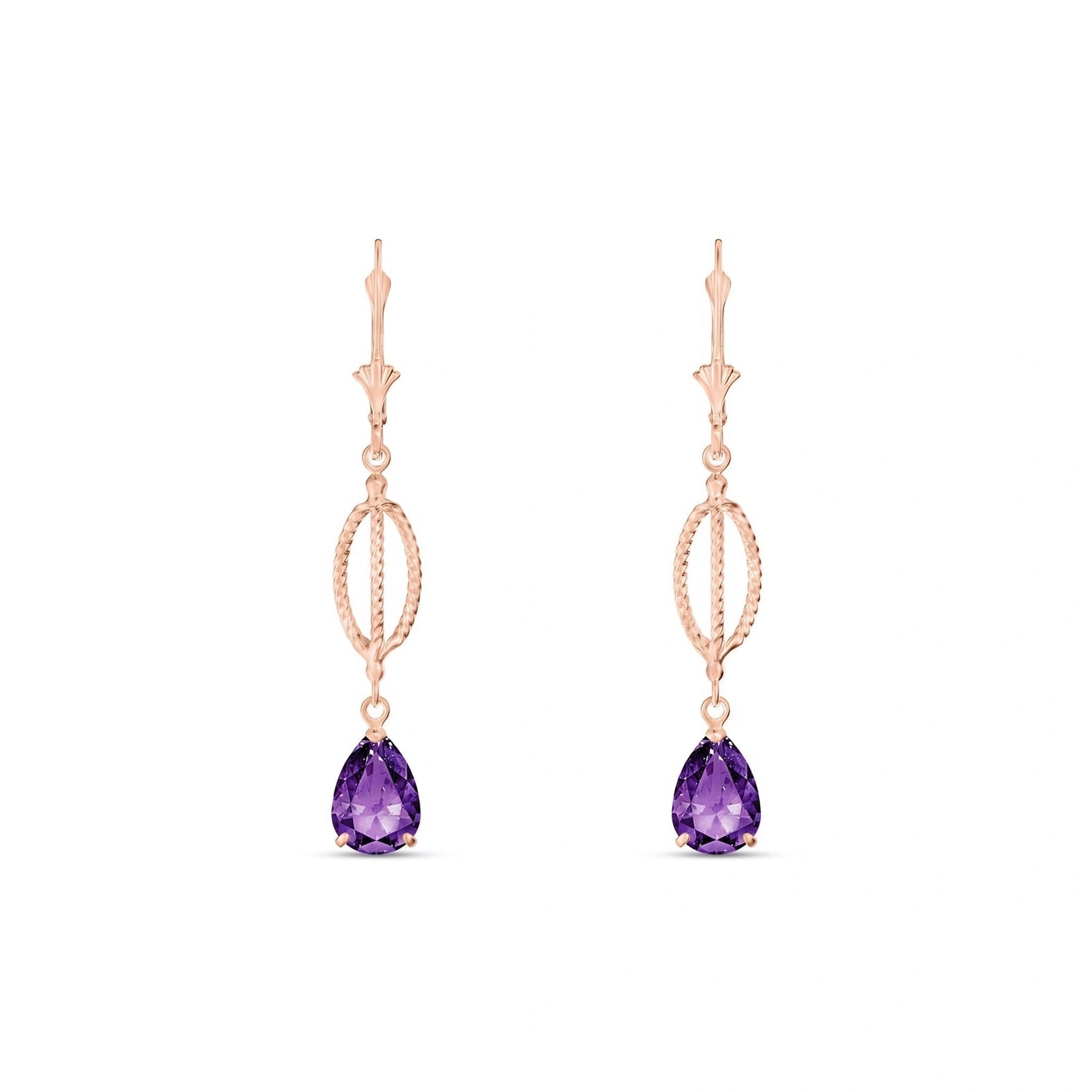 Rose Gold Heritage Earrings Amethyst 10K — Carolina
