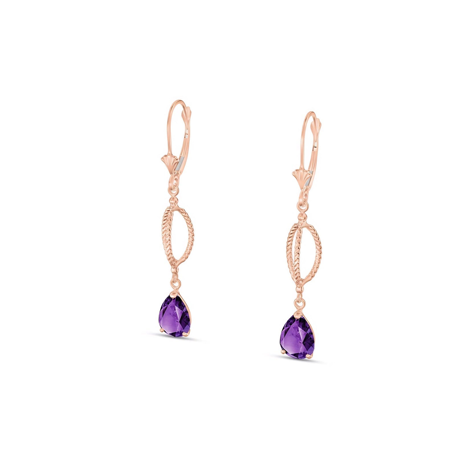 Rose Gold Heritage Earrings Amethyst 10K — Carolina