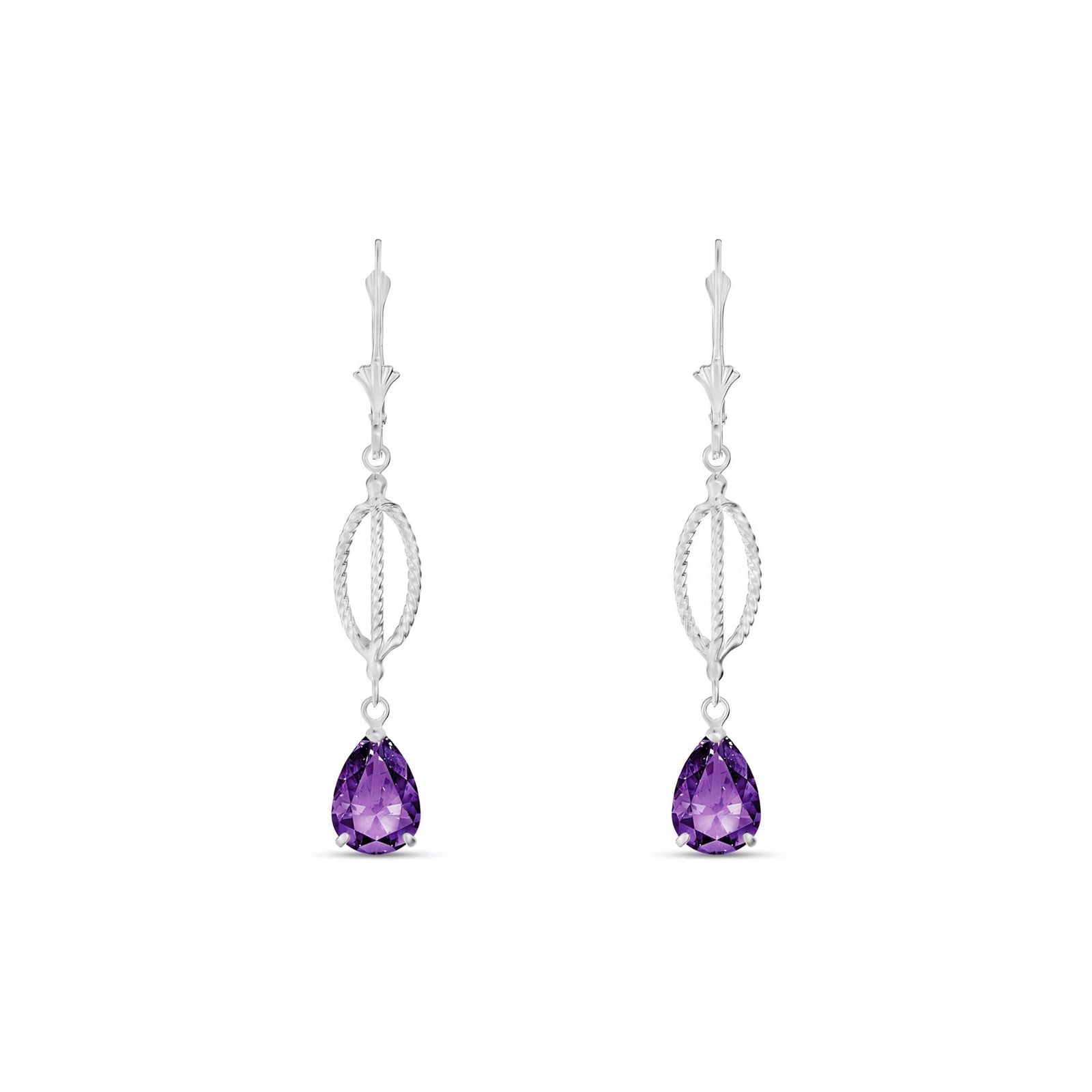White Gold Heritage Earrings Amethyst 10K — Carolina