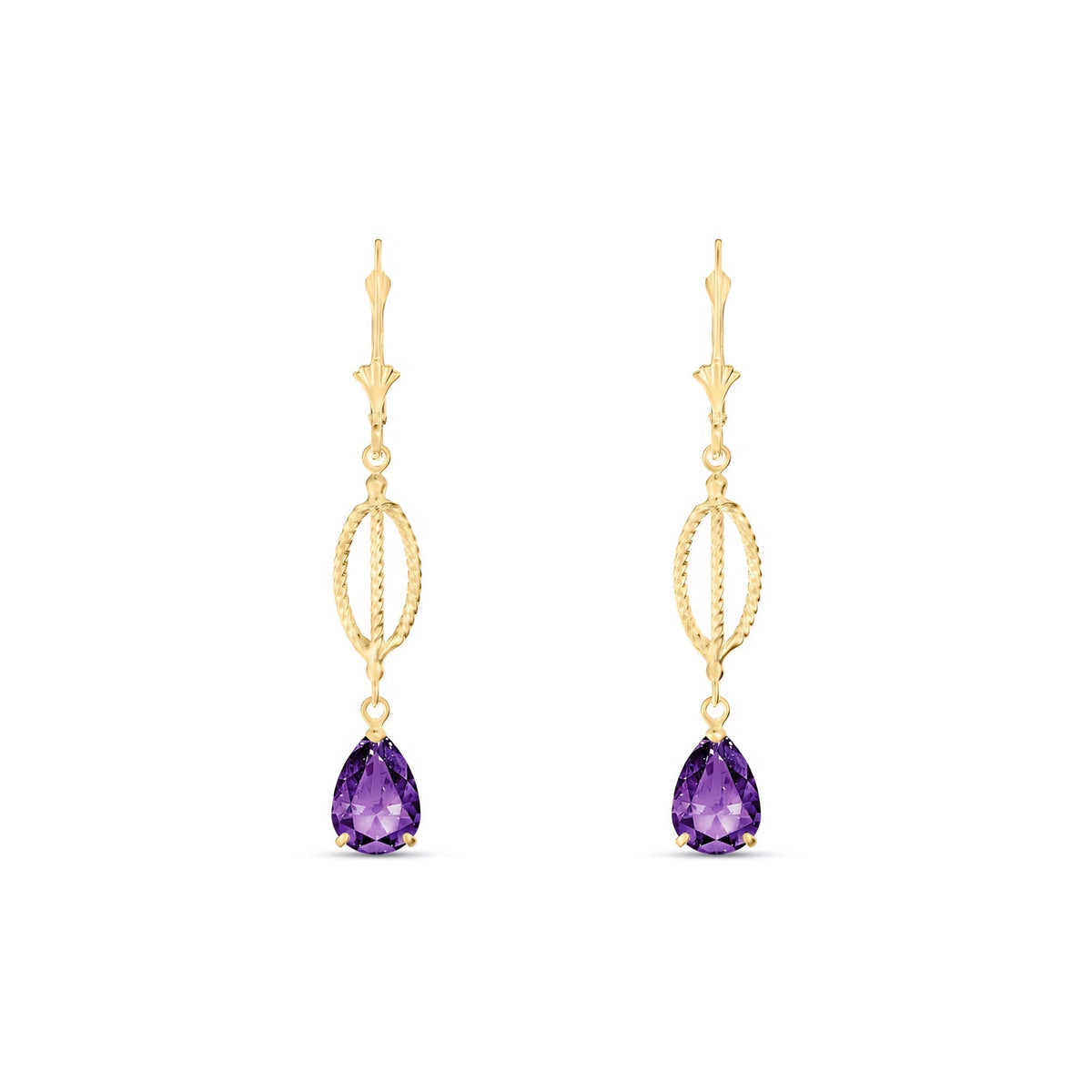 Yellow Gold Heritage Earrings Amethyst 10K — Carolina