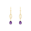 Yellow Gold Heritage Earrings Amethyst 10K — Carolina