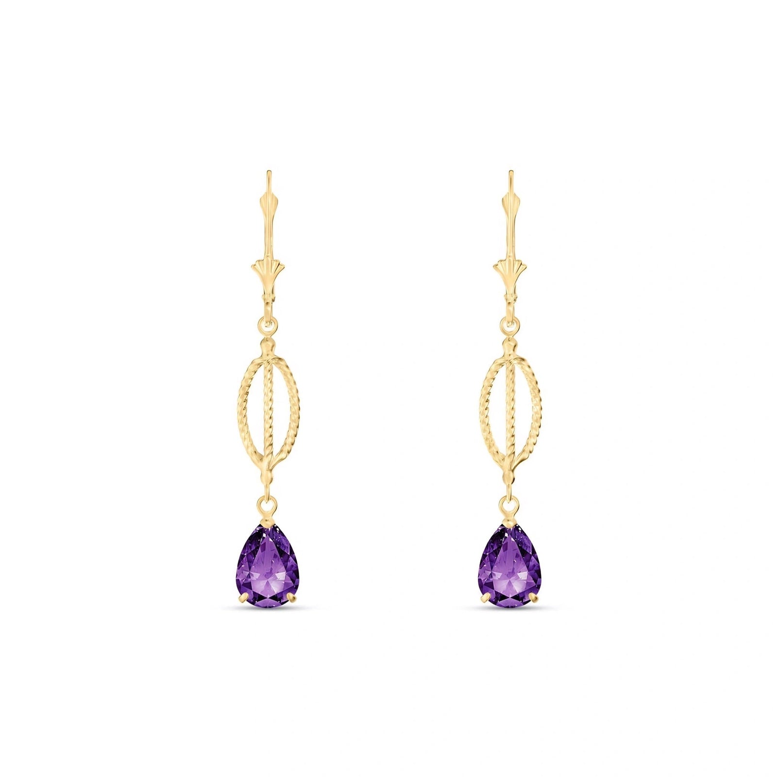 Yellow Gold Heritage Earrings Amethyst 10K — Carolina