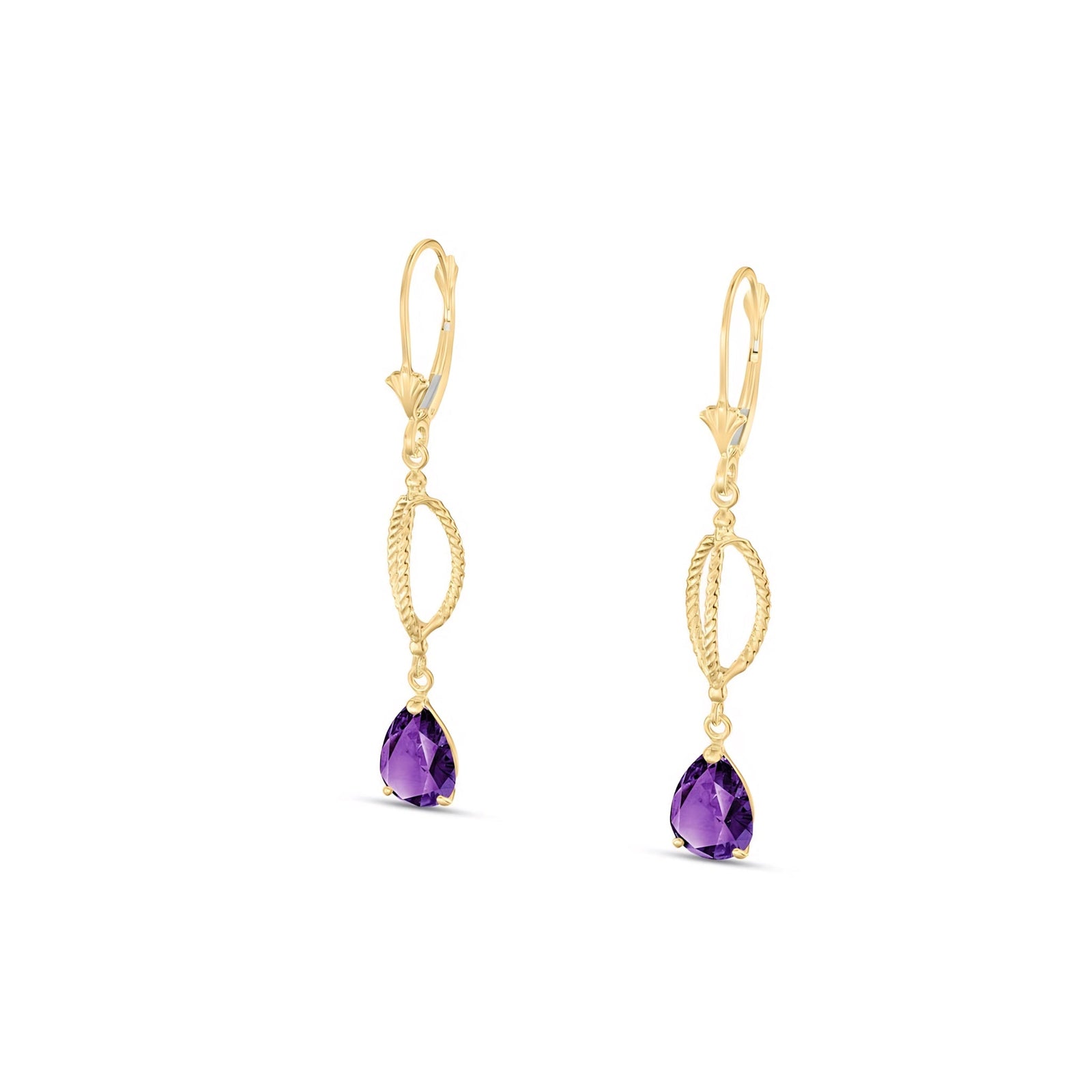 Yellow Gold Heritage Earrings Amethyst 10K — Carolina