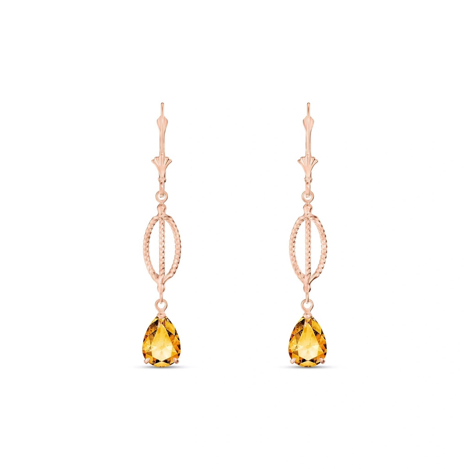 Rose Gold Heritage Earrings Citrine 10K — Carolina