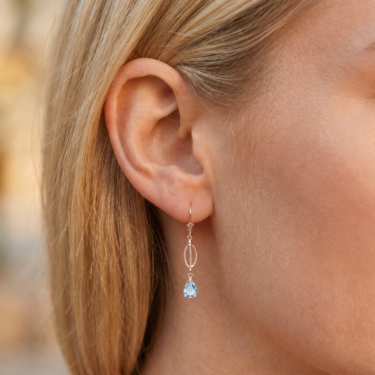 Rose Gold Heritage Earrings Citrine 10K — Carolina