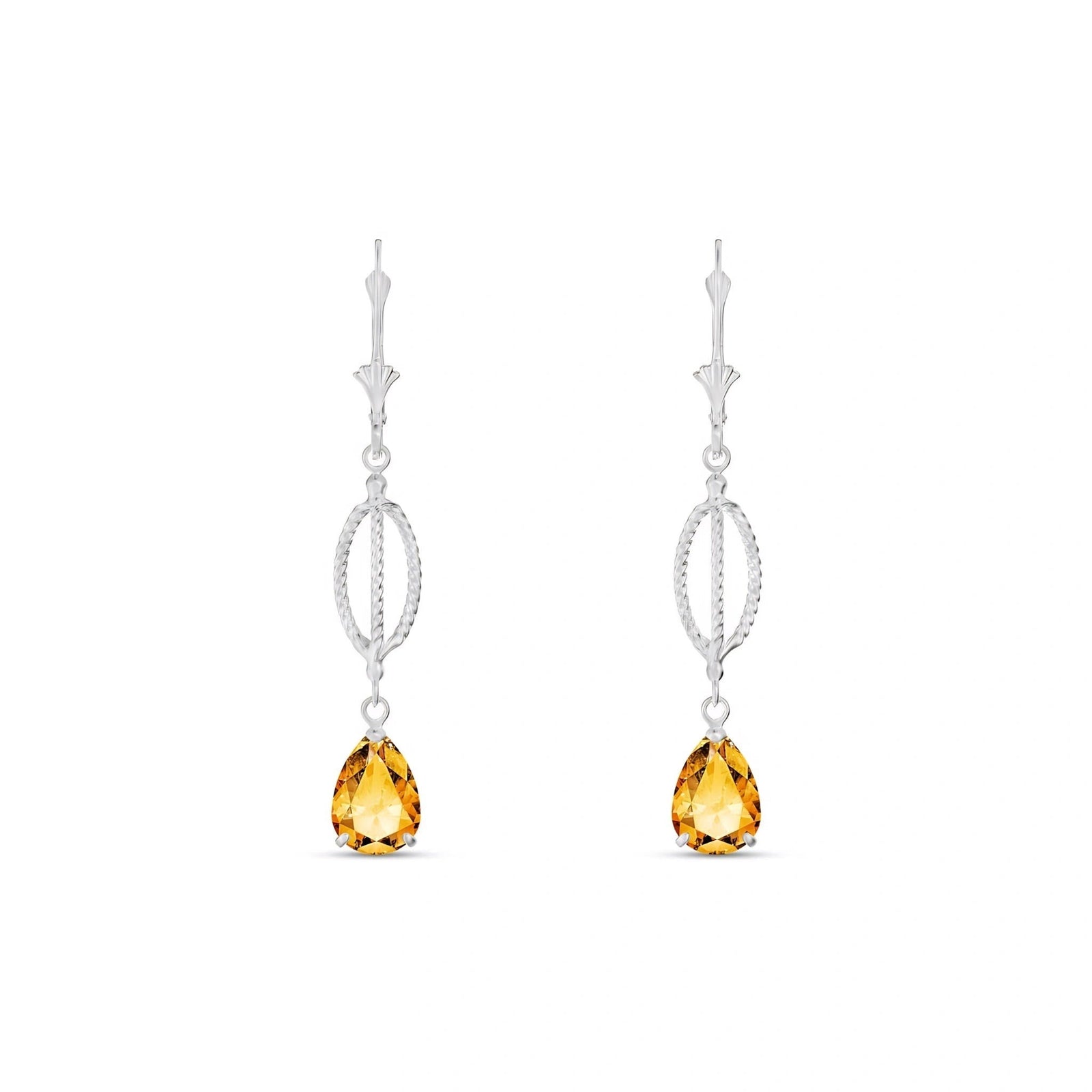 White Gold Heritage Earrings Citrine 10K — Carolina