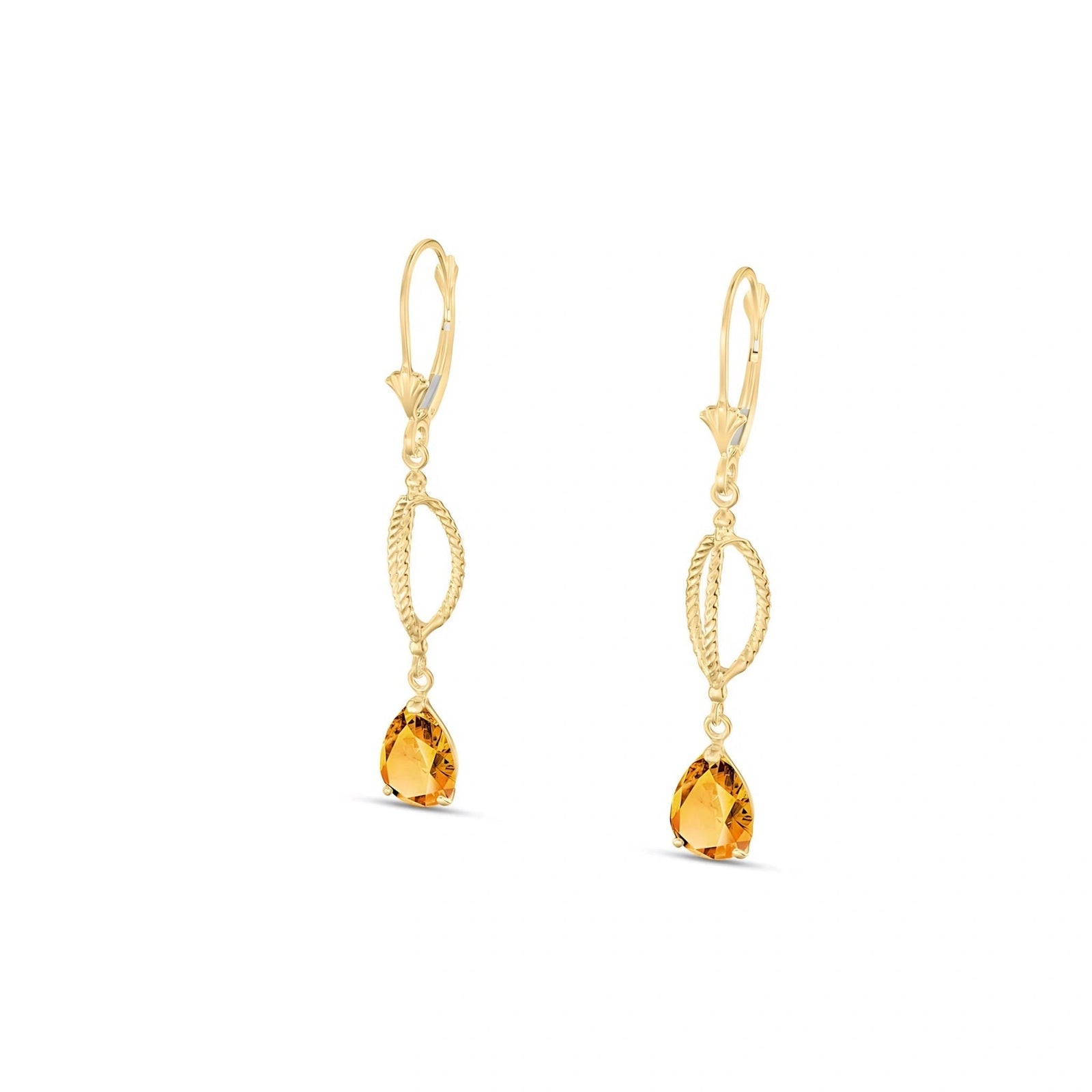 Yellow Gold Heritage Earrings Citrine 10K — Carolina