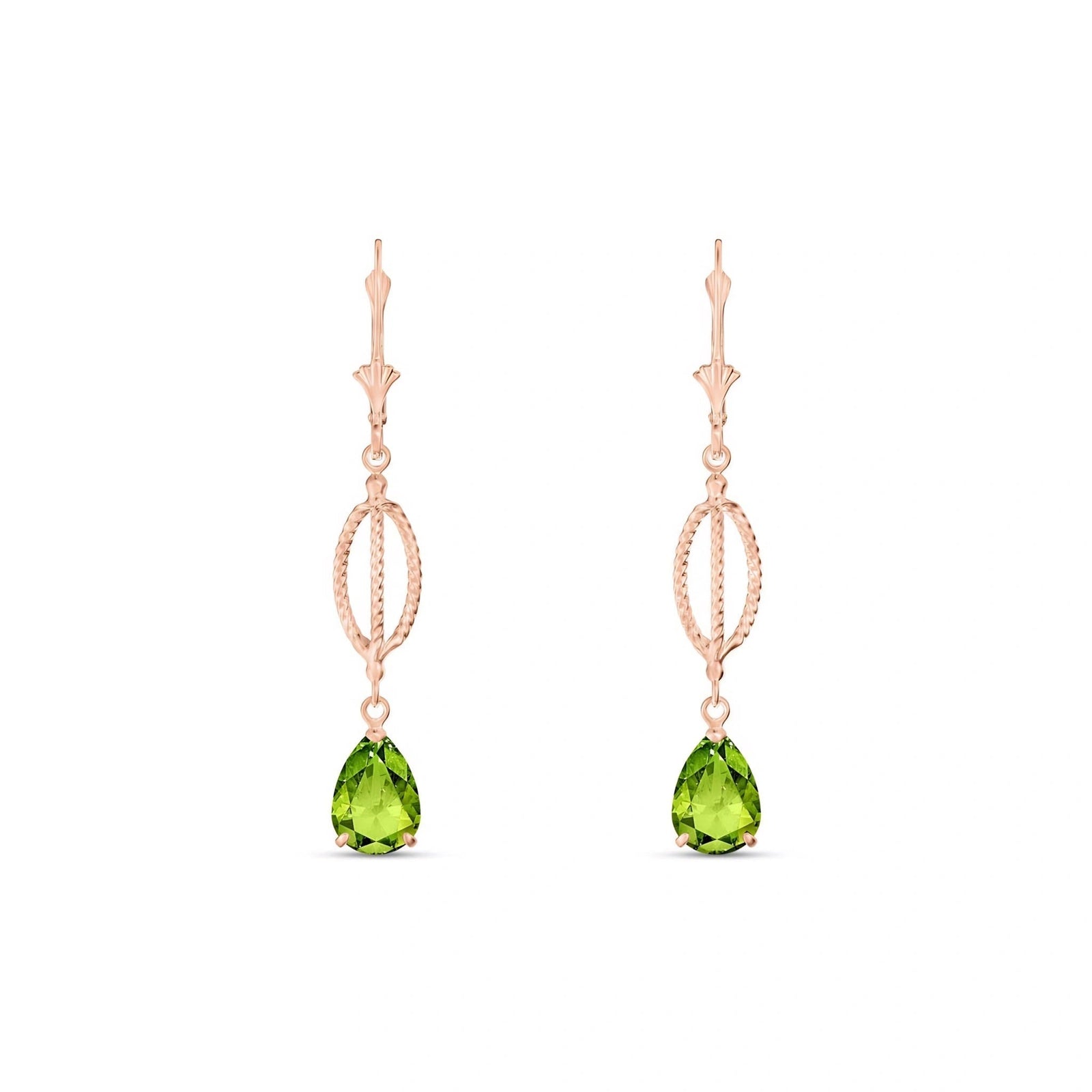 Rose Gold Heritage Earrings Peridot 10K — Carolina