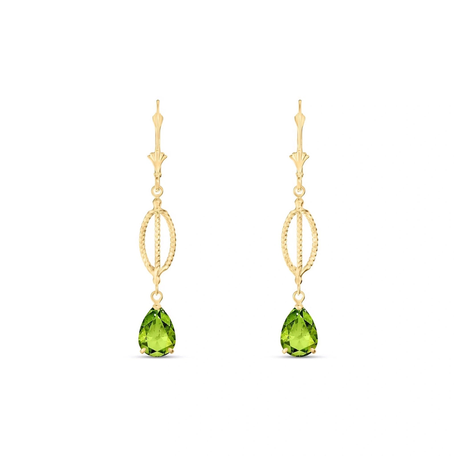 Yellow Gold Heritage Earrings Peridot 10K — Carolina