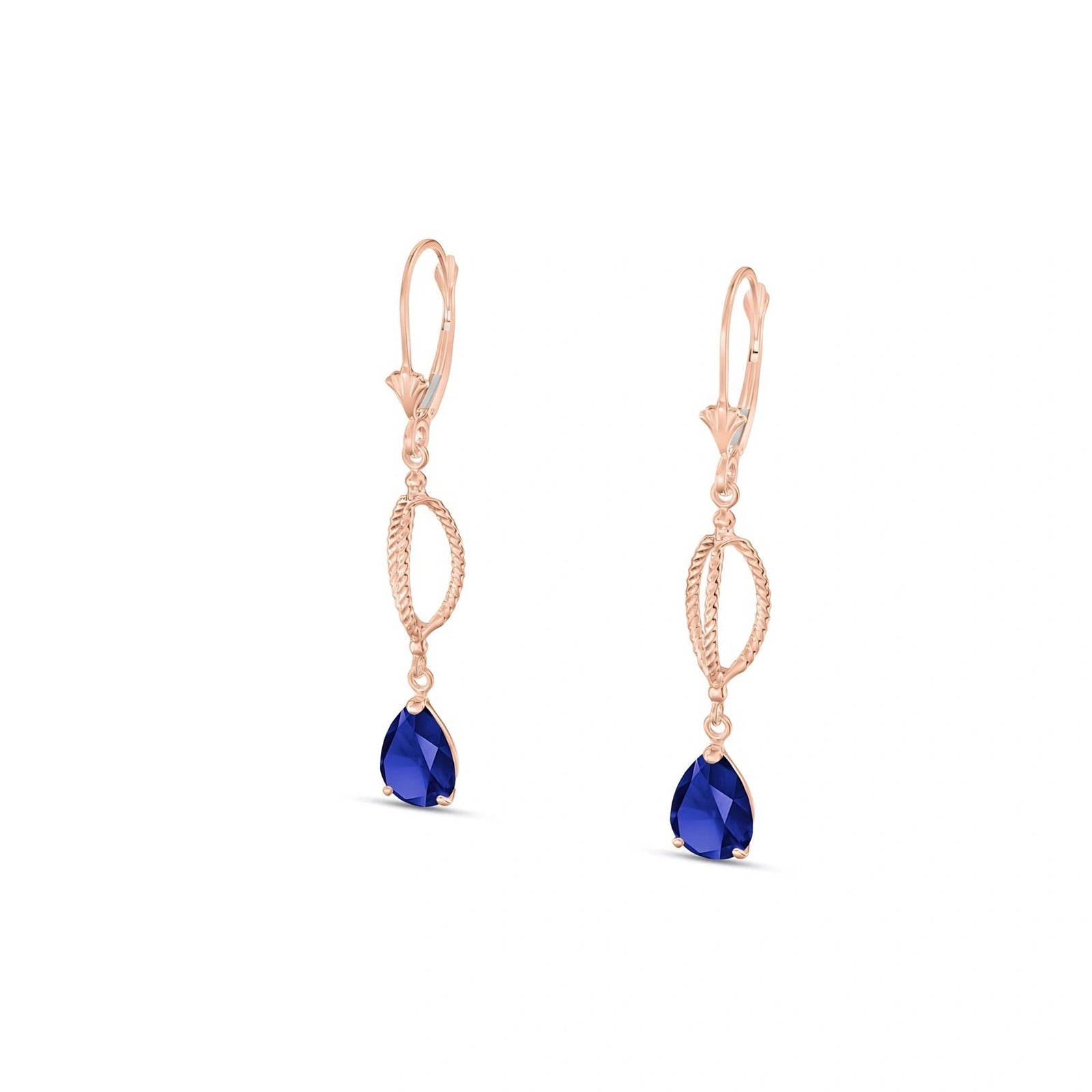 Rose Gold Heritage Earrings Sapphire 10K — Carolina
