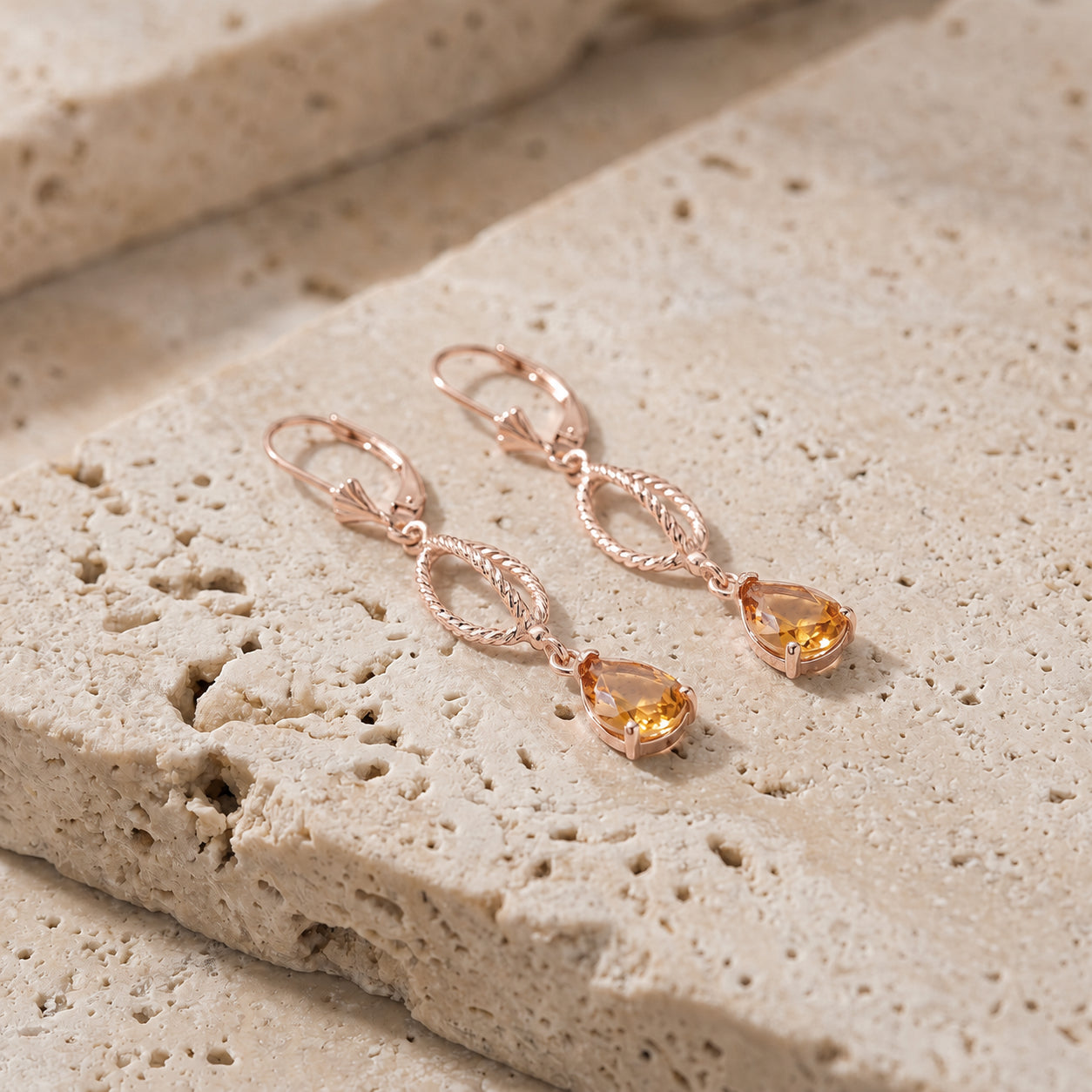 Rose Gold Heritage Earrings Sapphire 10K — Carolina
