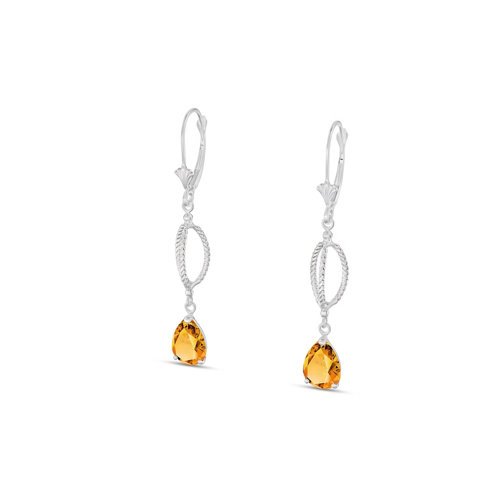 White Gold Heritage Earrings Sapphire 10K — Carolina