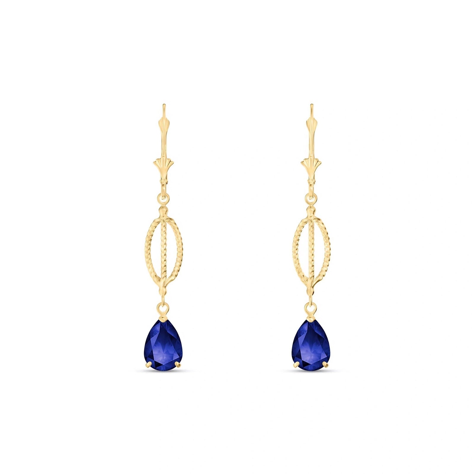 Yellow Gold Heritage Earrings Sapphire 10K — Carolina