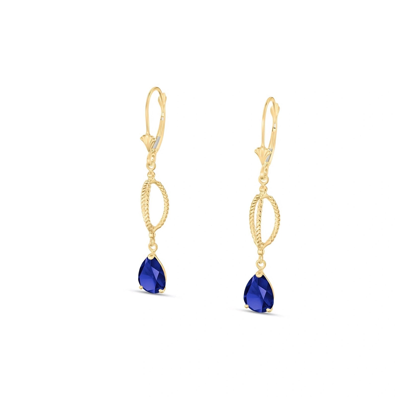 Yellow Gold Heritage Earrings Sapphire 10K — Carolina