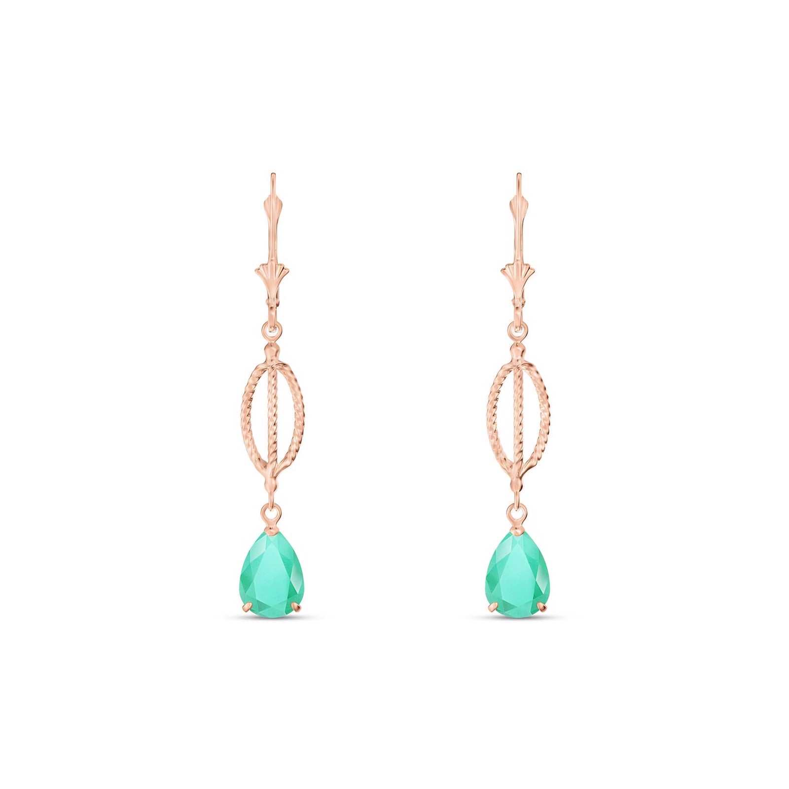 Rose Gold Heritage Earrings Aquamarine 10K — Carolina