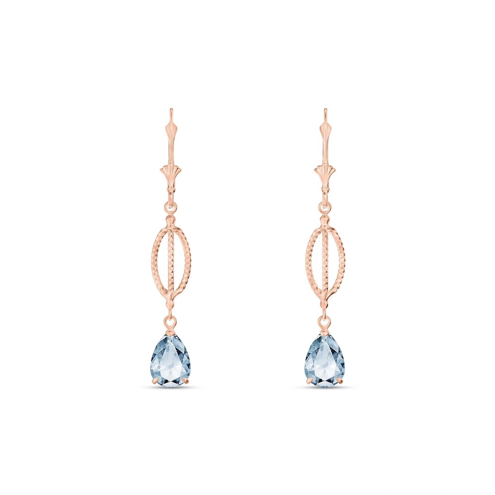 Rose Gold Heritage Earrings Aquamarine 10K — Carolina