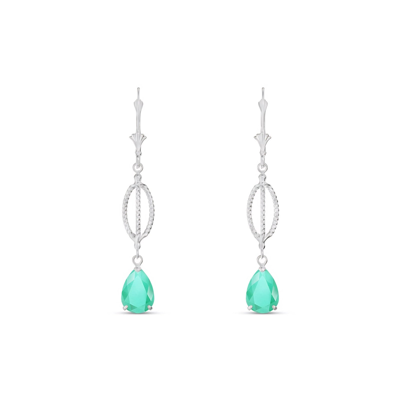 White Gold Heritage Earrings Aquamarine 10K — Carolina
