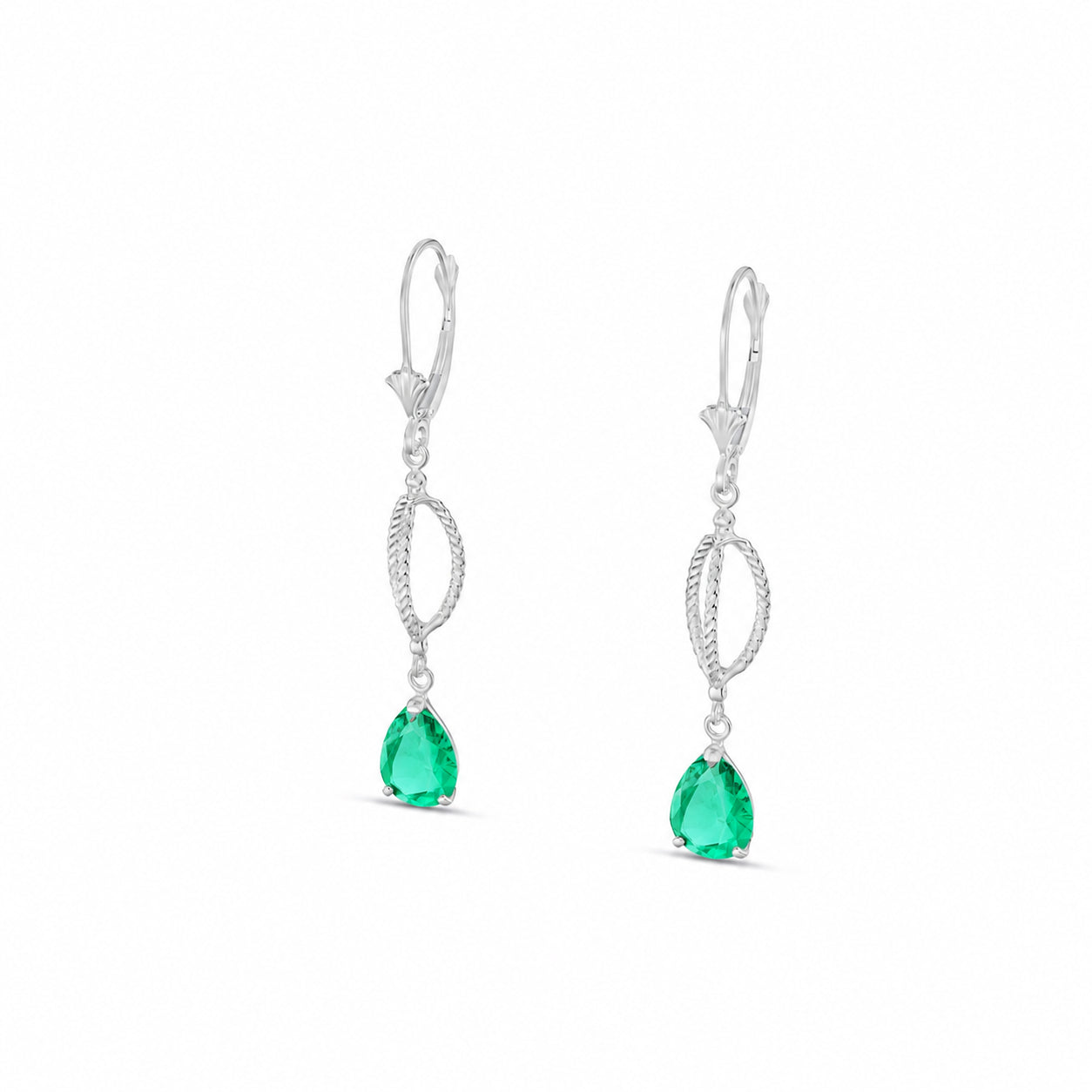 White Gold Heritage Earrings Aquamarine 10K — Carolina