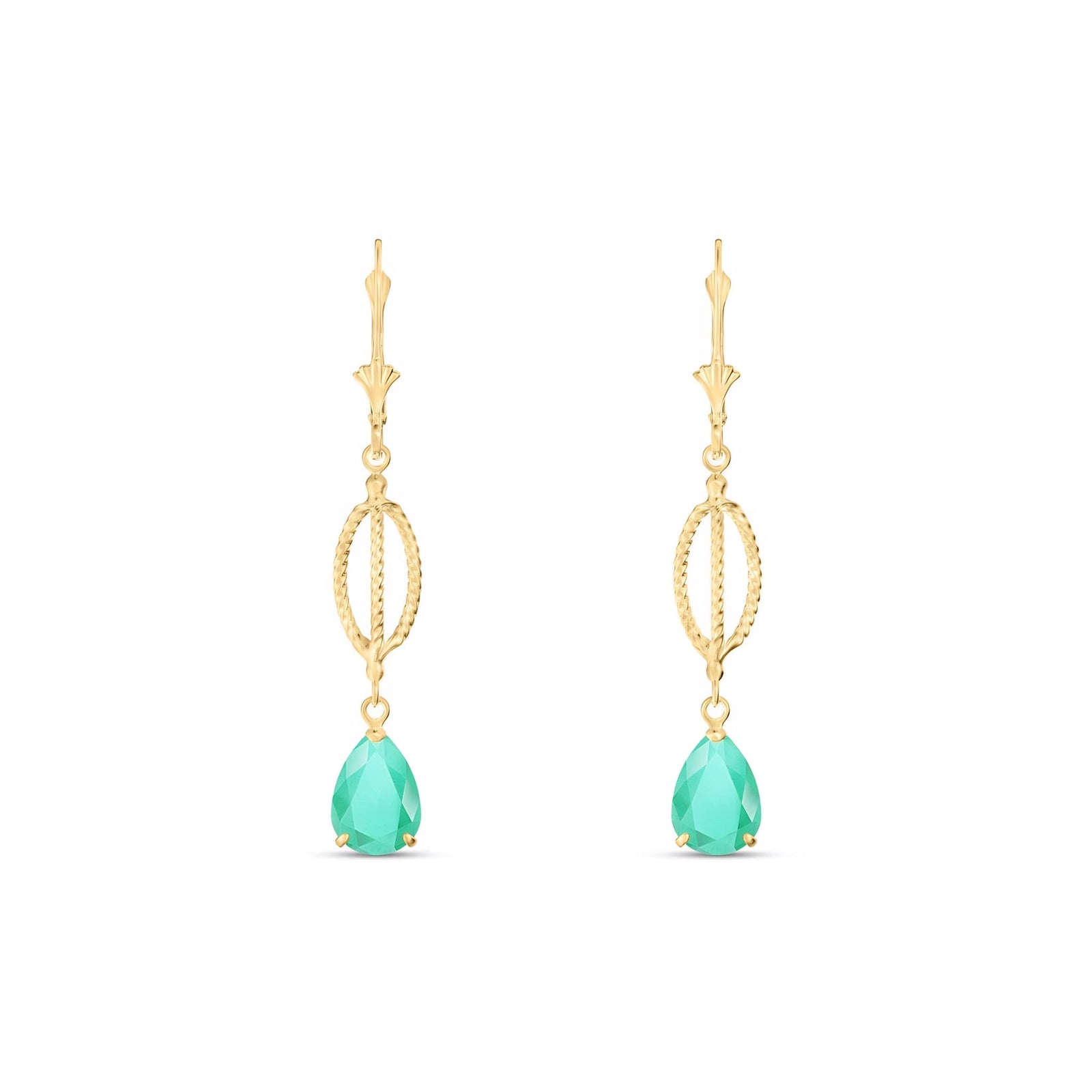 Yellow Gold Heritage Earrings Aquamarine 10K — Carolina
