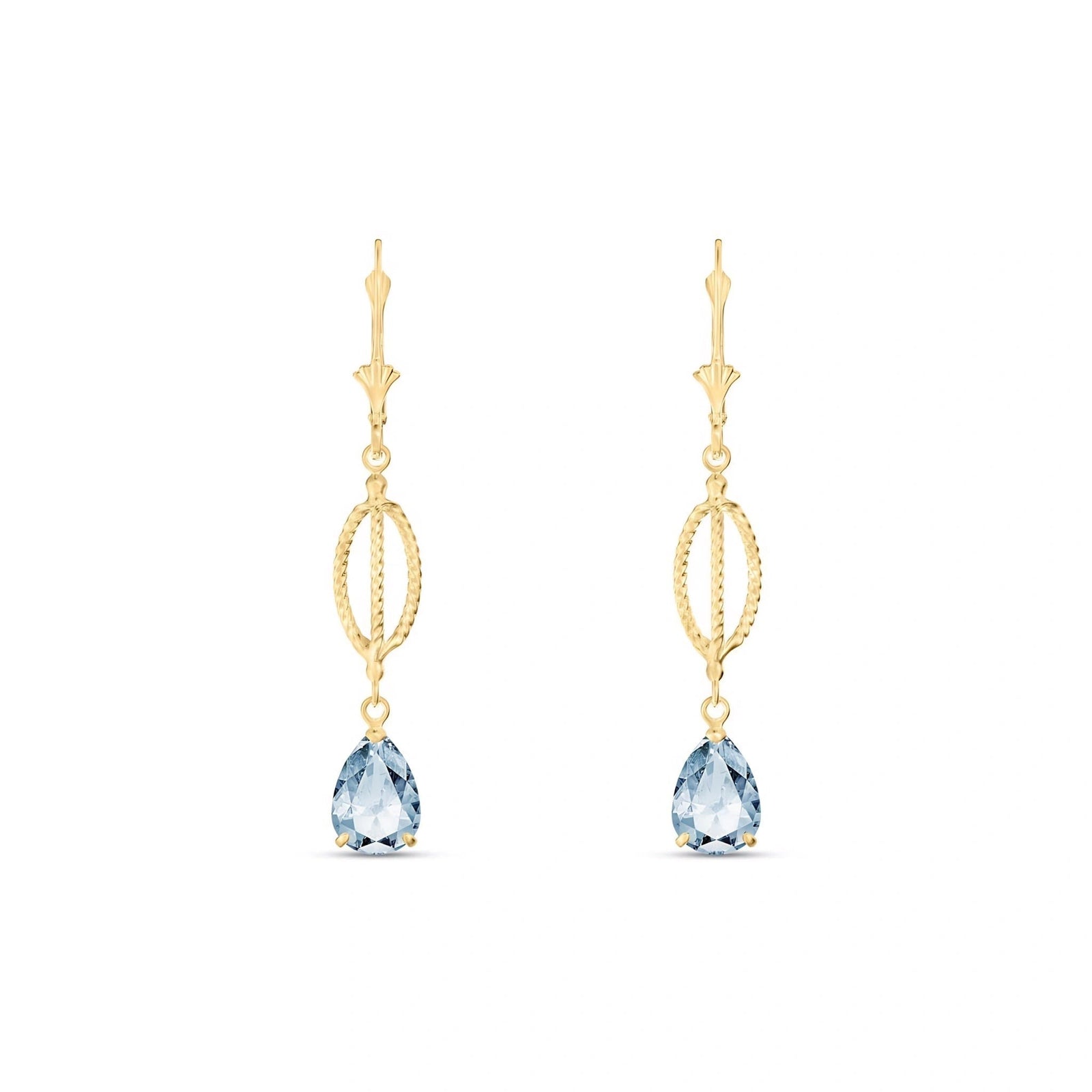 Yellow Gold Heritage Earrings Aquamarine 10K — Carolina