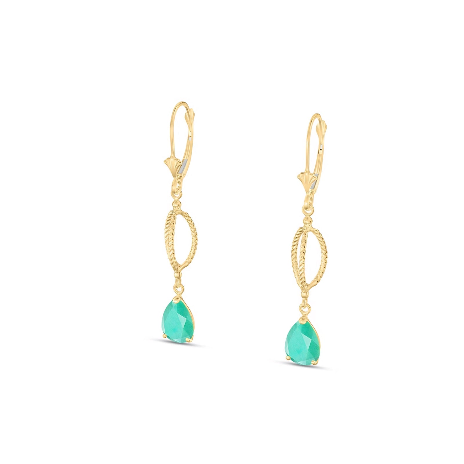 Yellow Gold Heritage Earrings Aquamarine 10K — Carolina