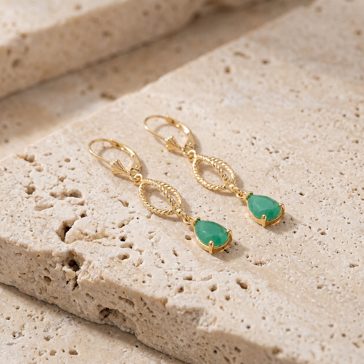 Yellow Gold Heritage Earrings Aquamarine 10K — Carolina