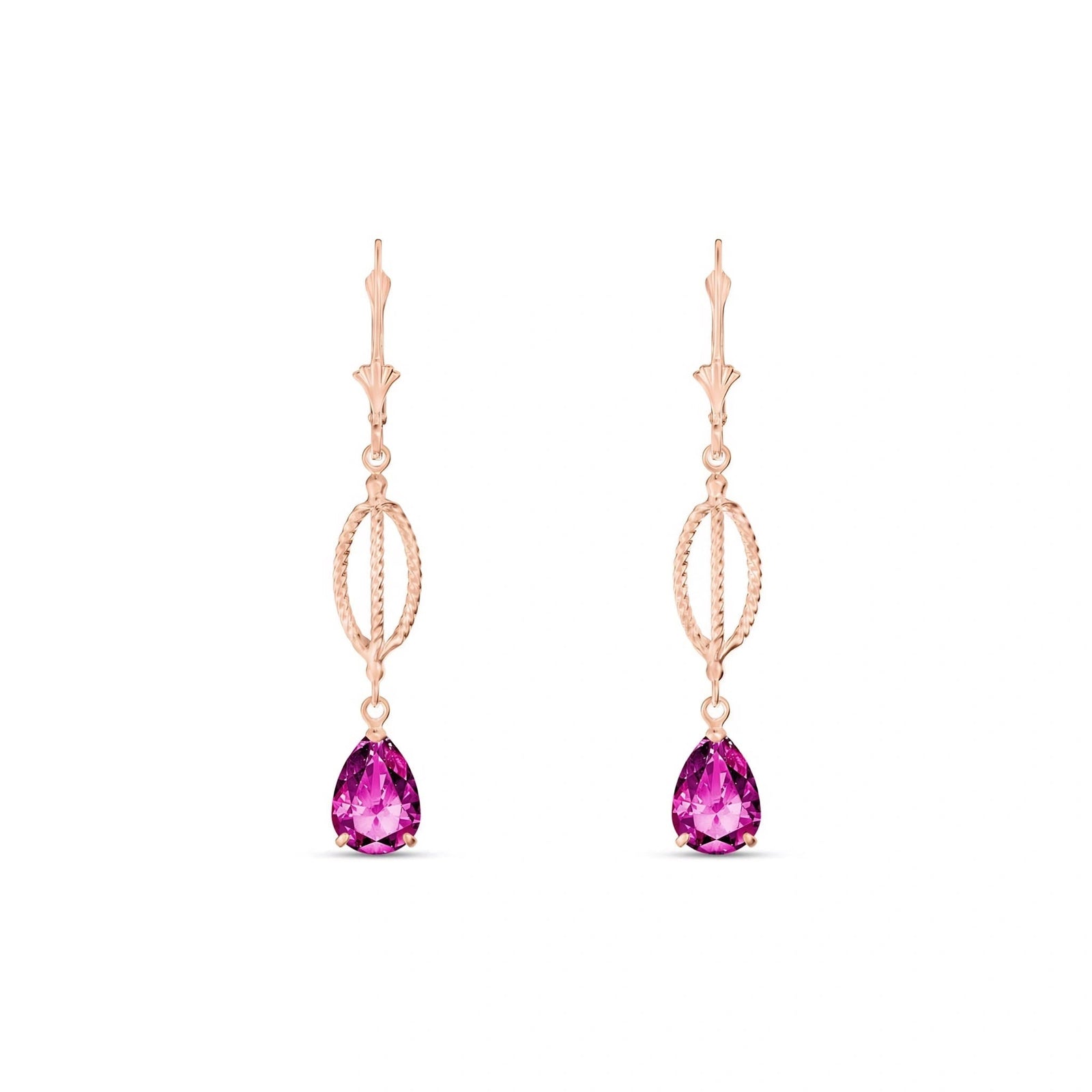 Rose Gold Heritage Earrings Pink Topaz 10K — Carolina
