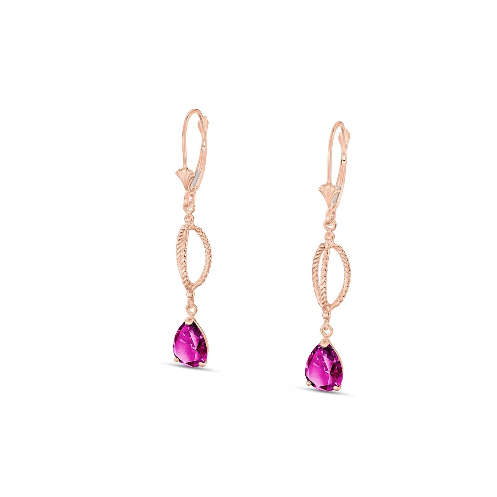Rose Gold Heritage Earrings Pink Topaz 10K — Carolina