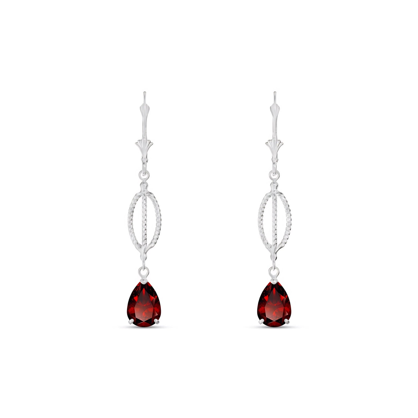White Gold Heritage Earrings Pink Topaz 10K — Carolina